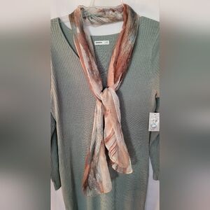 Long Turquoise and Brown Scarf